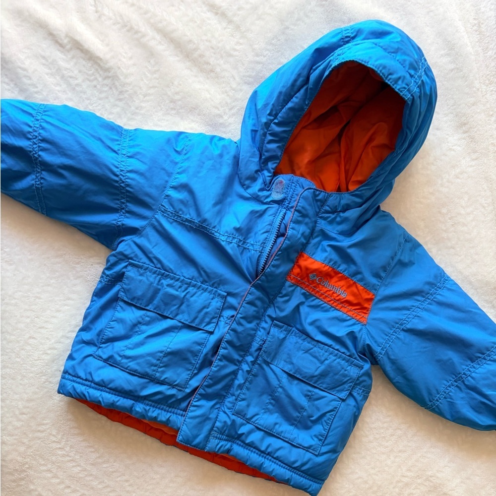 Kids Columbia Vibrant Blue and Orange Outdoor Jacket Size 18m - Picture 2 of 5